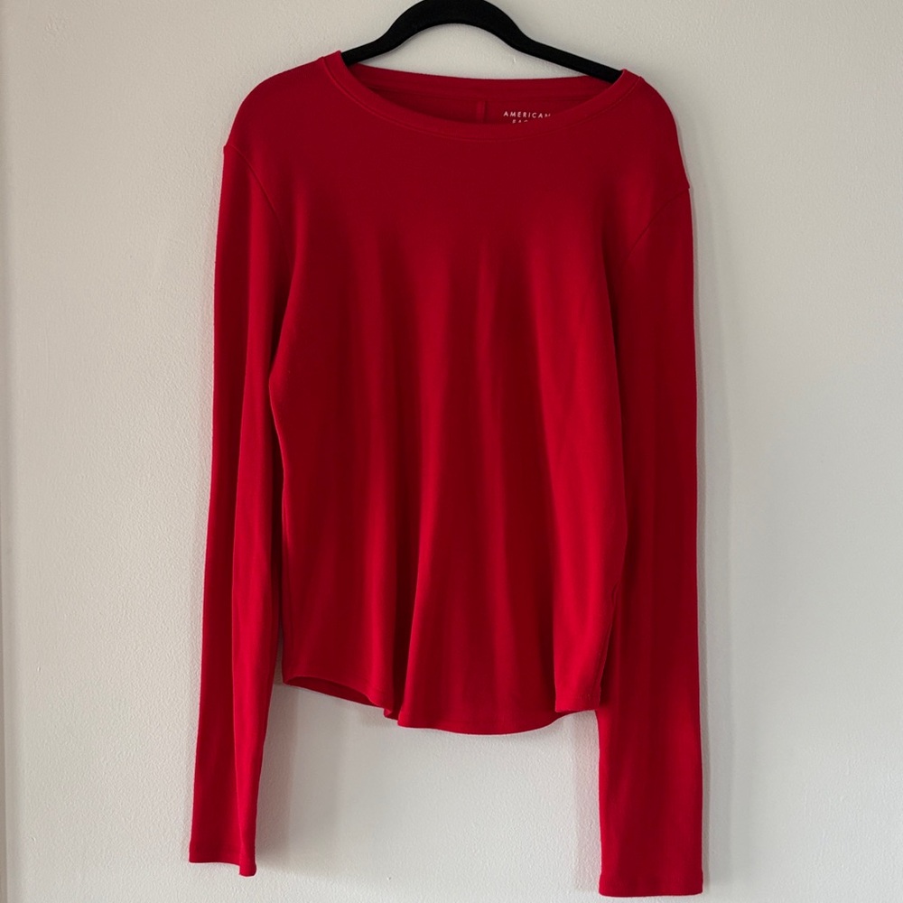 American Eagle Outfitters Vibrant Red Long Sleeve Top